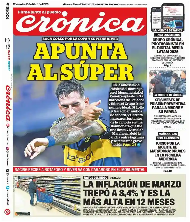 Evolucion Streaming | ADAIA RADIO - Tapa del diario Crónica